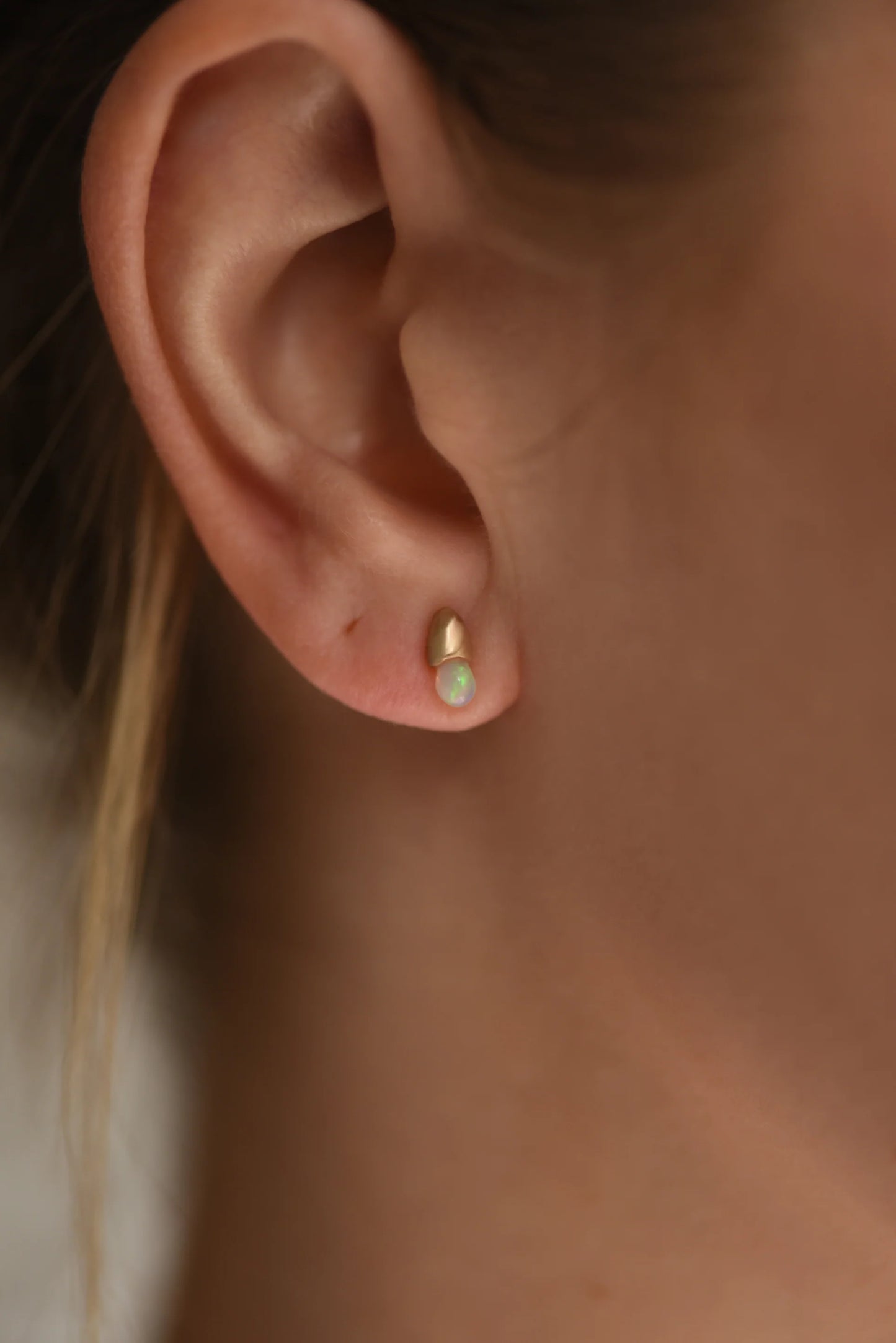 Opal Droplet Stud Earrings
