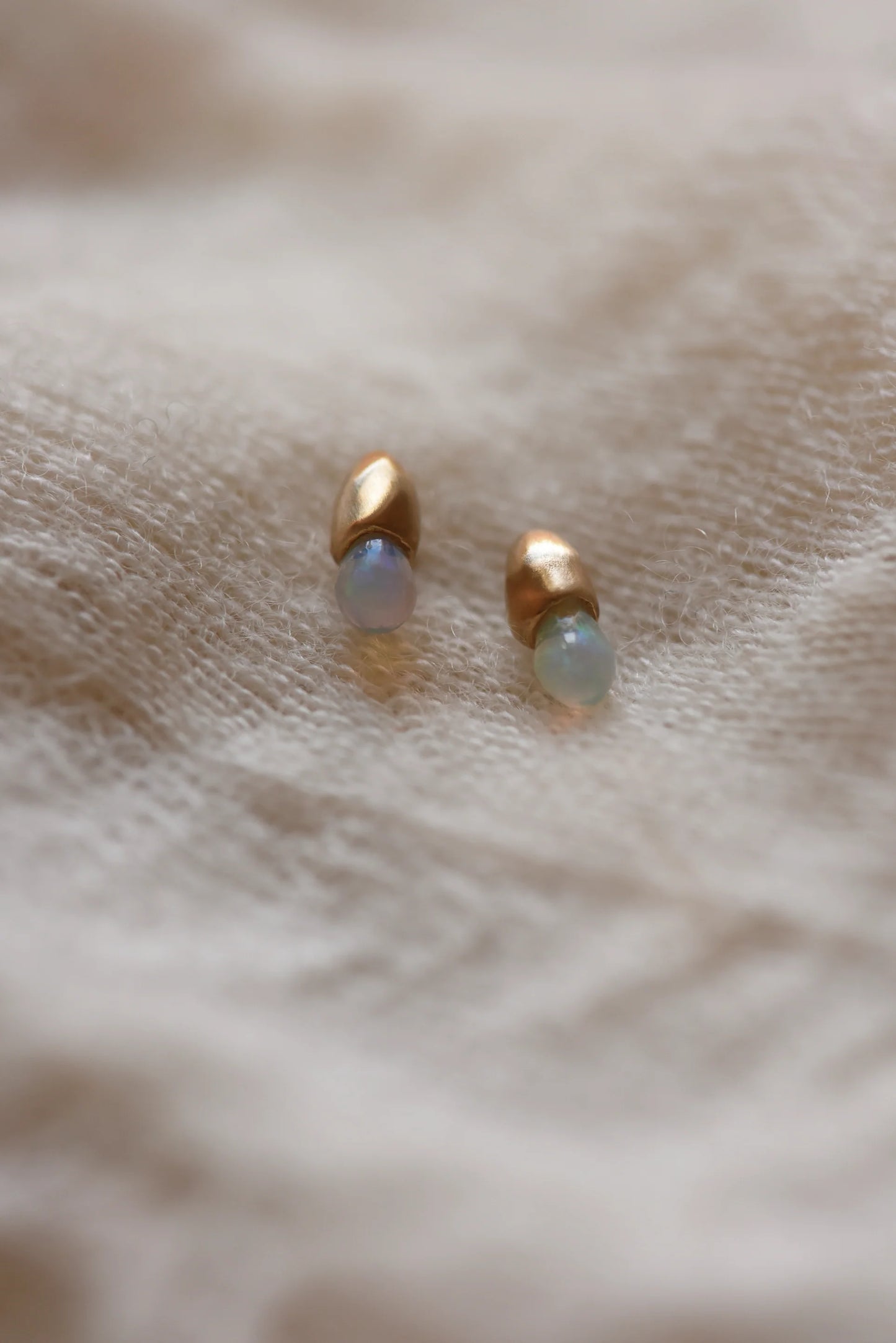 Opal Droplet Stud Earrings
