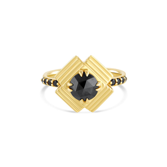 Crossed Destinies Black Diamond Ring