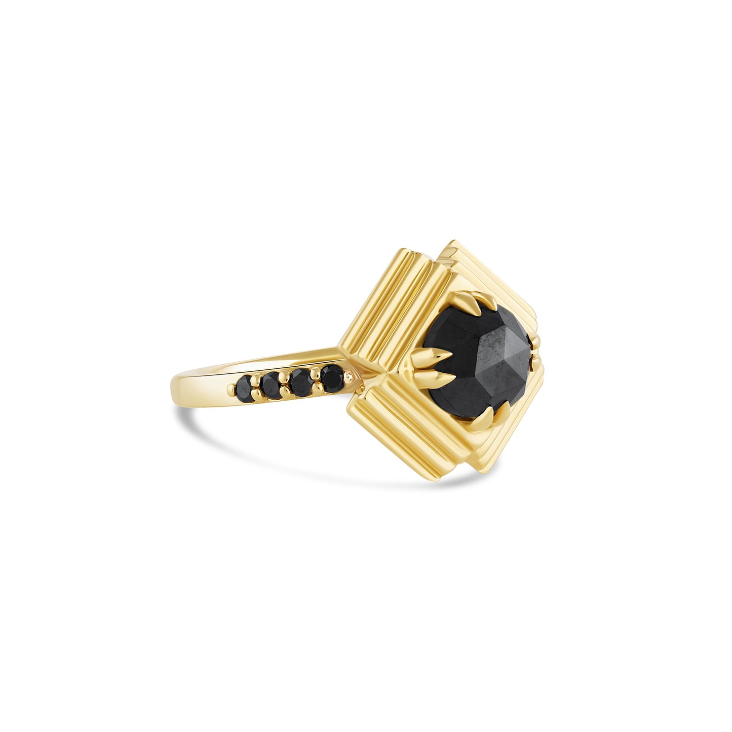 Crossed Destinies Black Diamond Ring