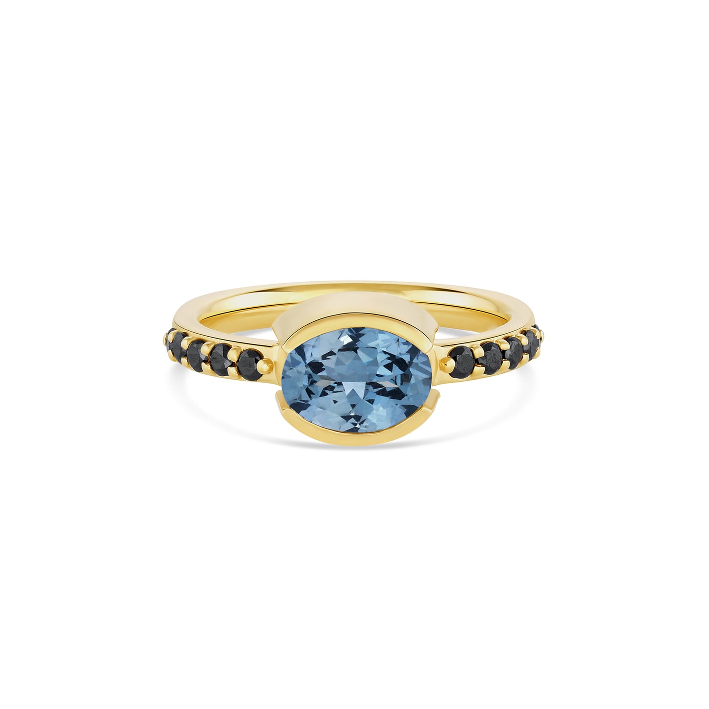 Mare Nubium Spinel Ring with Black Diamonds