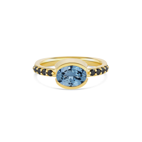 Mare Nubium Spinel Ring with Black Diamonds