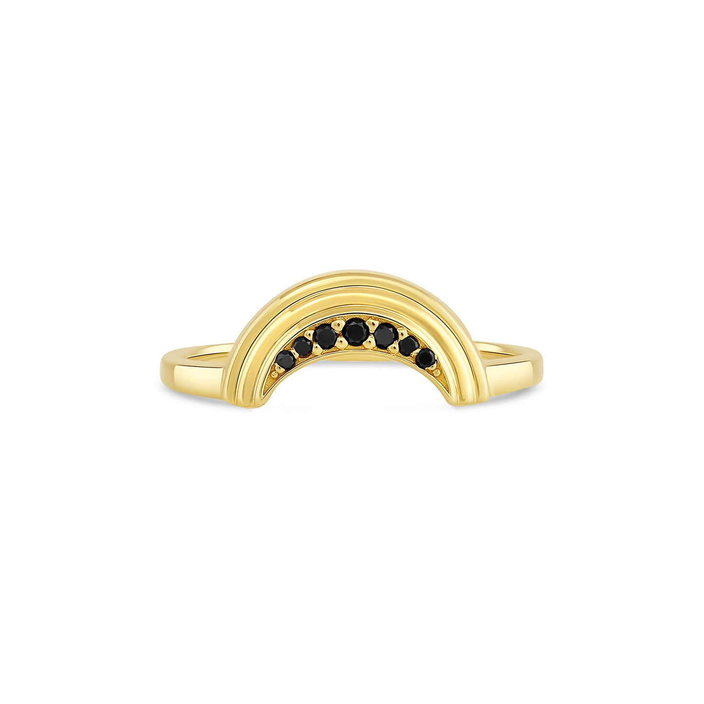 Radiant Crescent Moon Contour  Ring