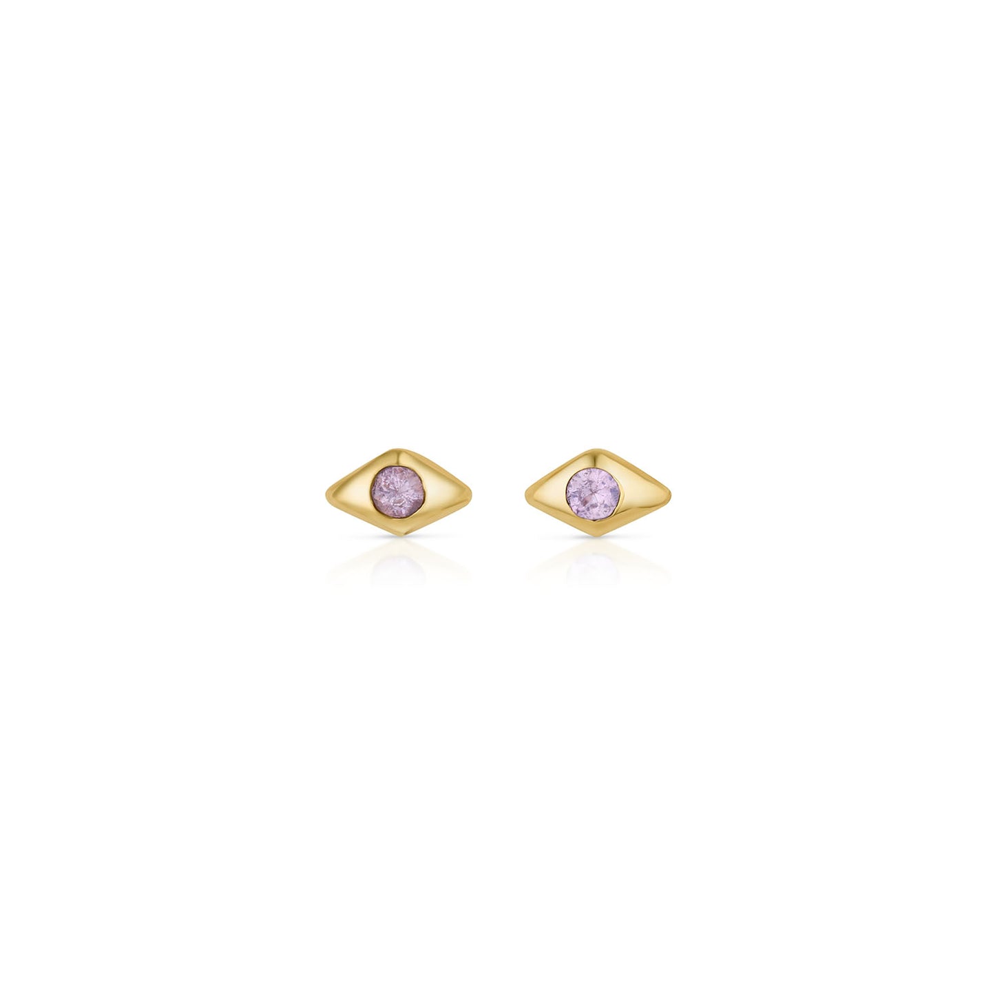 Lilac Sapphire Stud Earrings