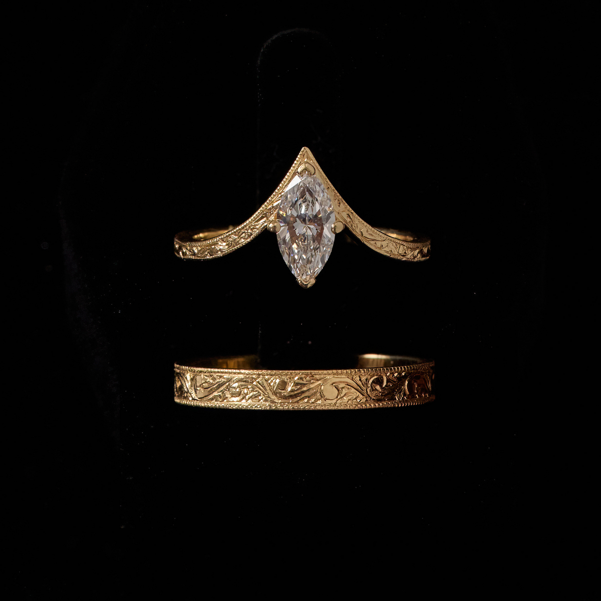 Hand Engraved Wedding Set