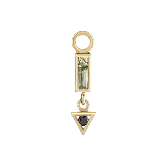 Green Tourmaline + Black Diamond Plaque