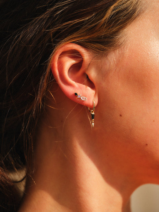 Black Diamond Tapered Baguette Hoop