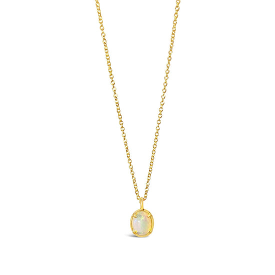 Gold necklace with a pendant on a white background
