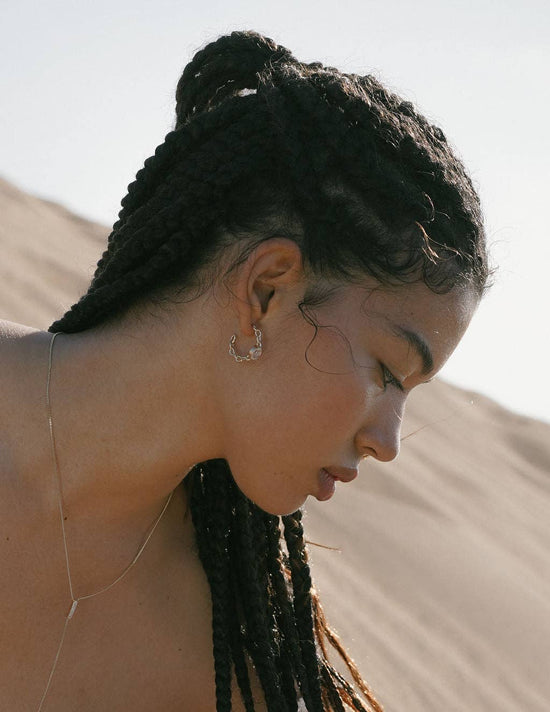 Cable Hoops in Topaz/Gold