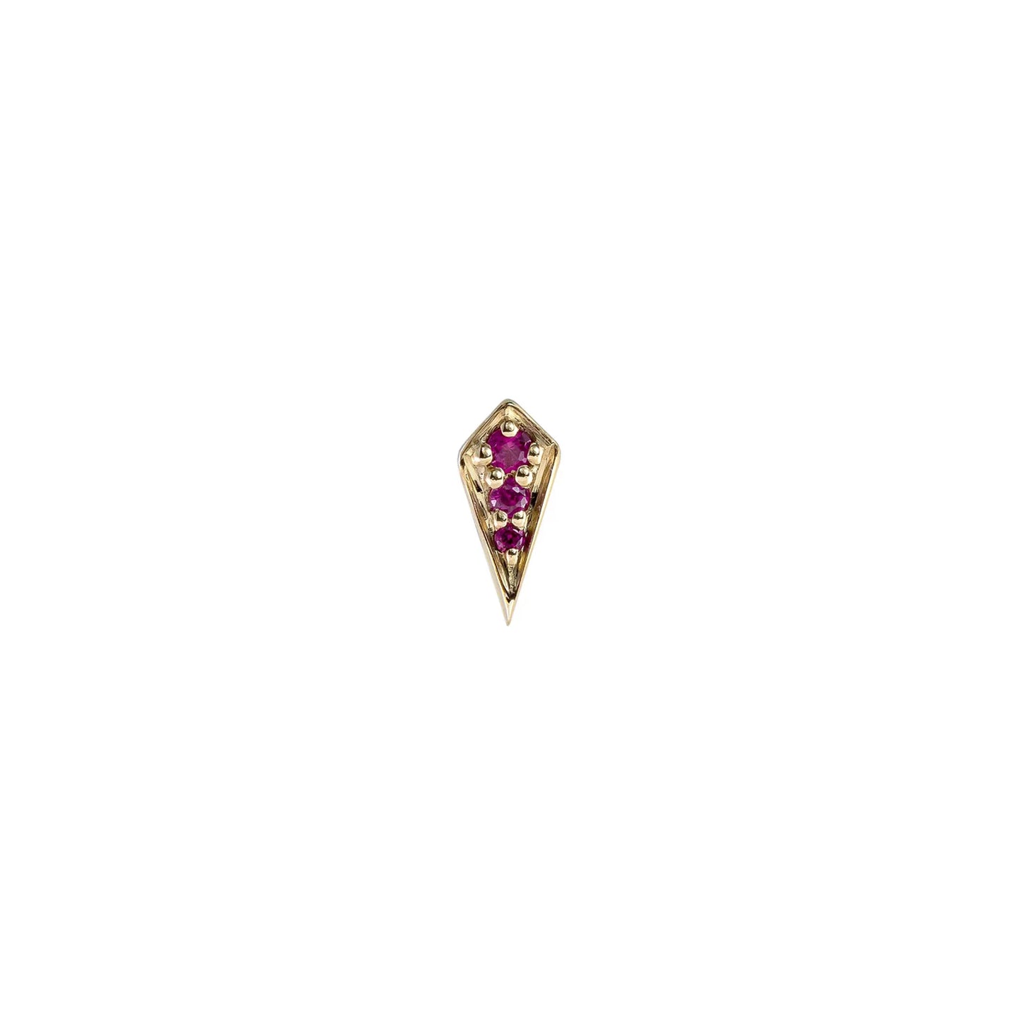 Mini Rhombus Ruby Stud
