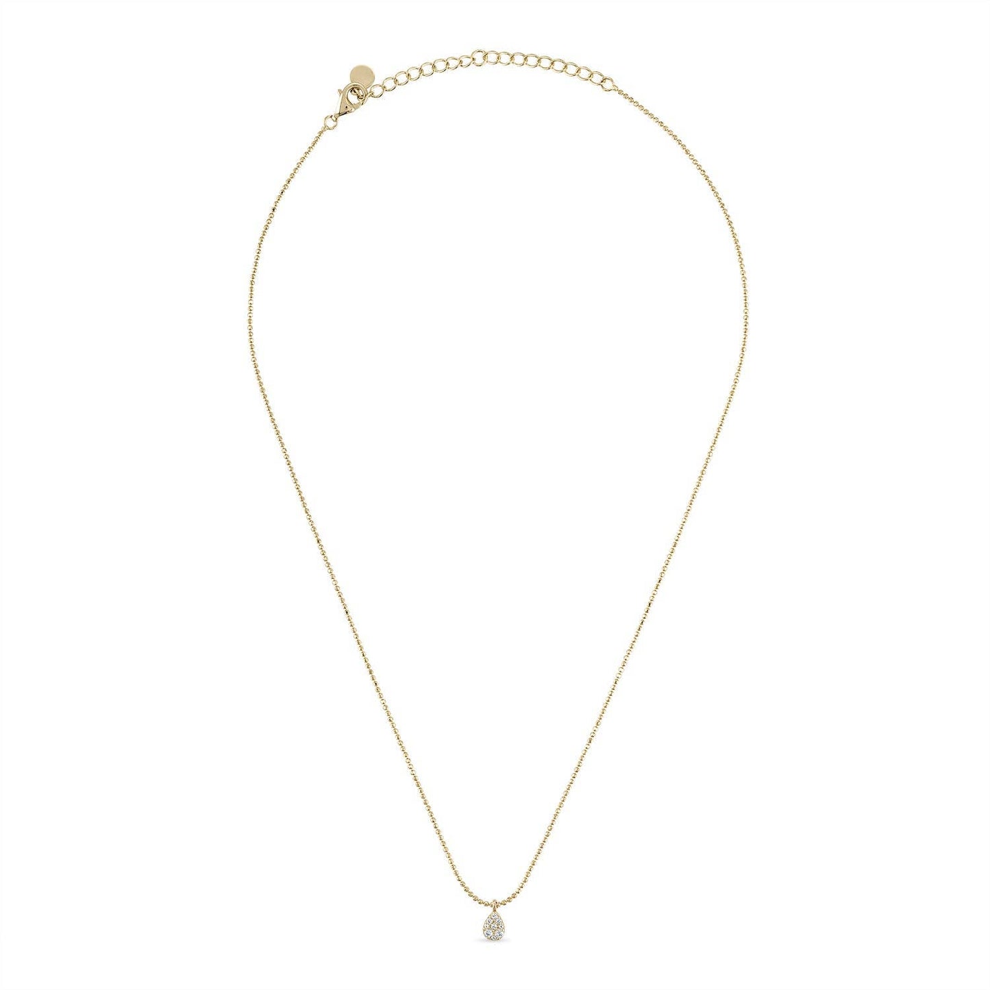 Vermeil Diamond-Cut Chain with Genuine White Sapphire Teardrop