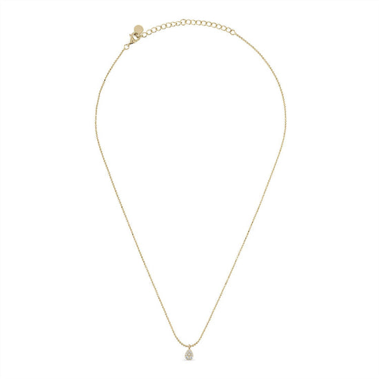 Vermeil Diamond-Cut Chain with Genuine White Sapphire Teardrop