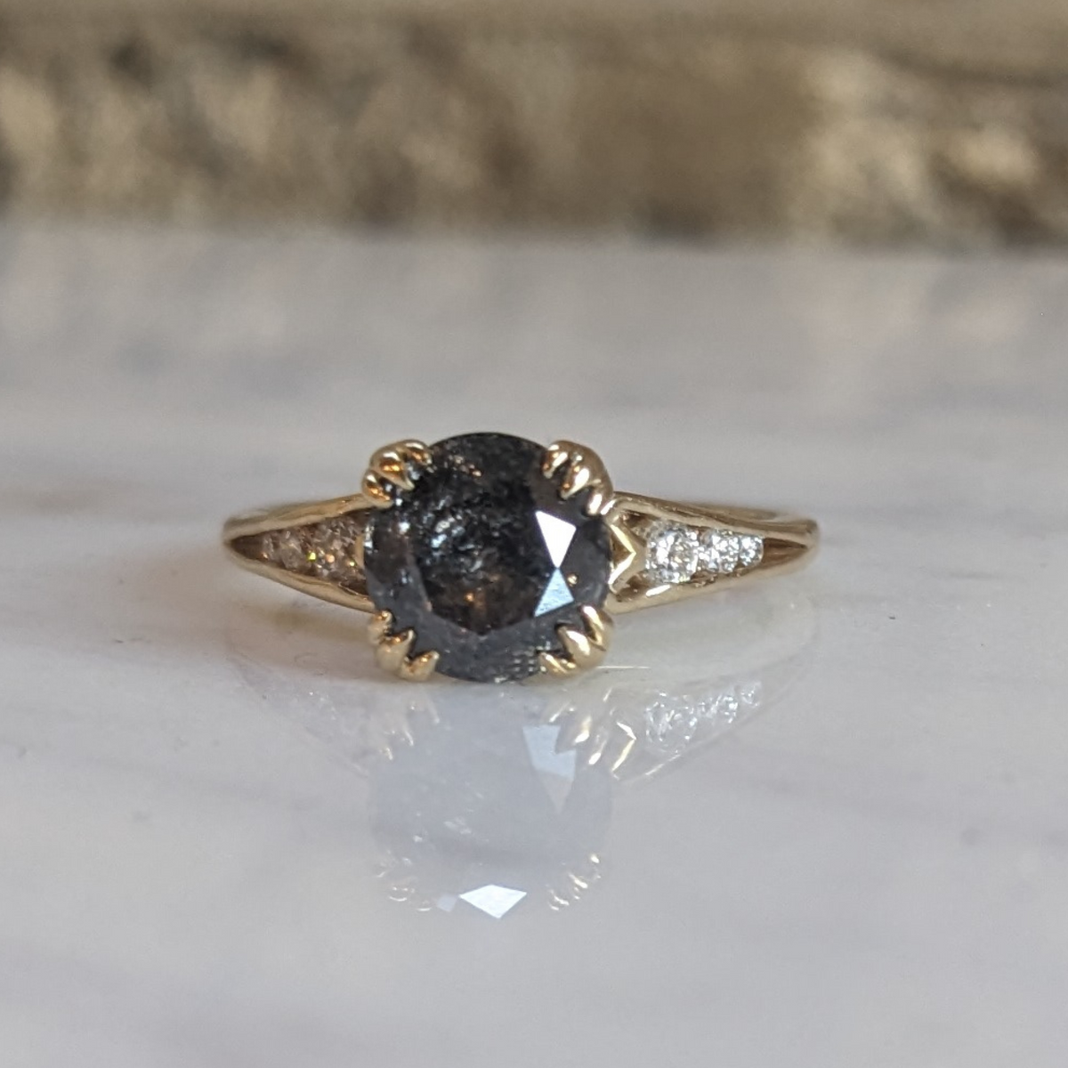Salt & Pepper Diamond Ring