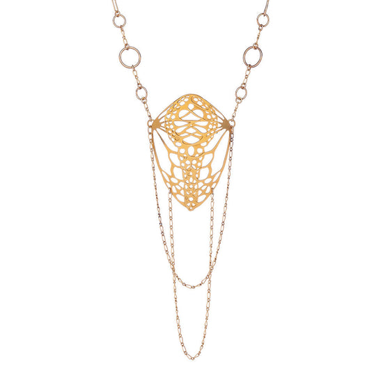 Diaphanous Wing Necklace in Gold