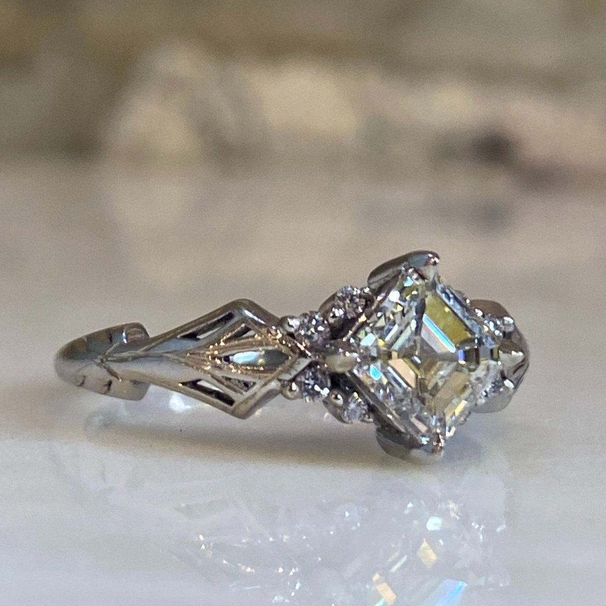 Asscher Diamond Ring
