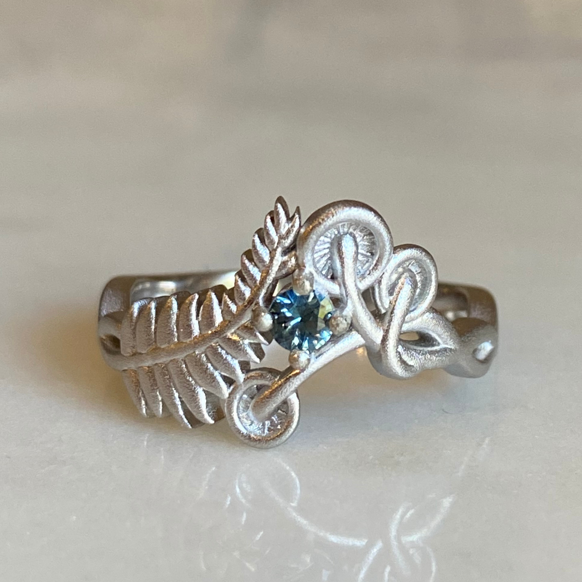 Sapphire Fern Ring