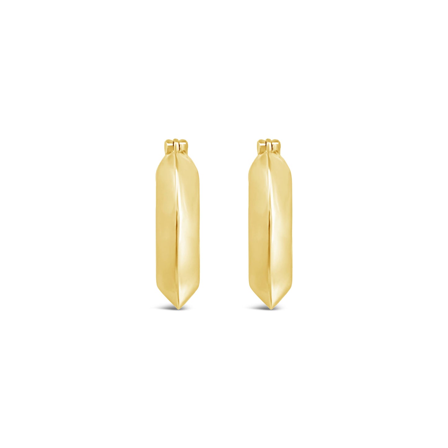 Gold hoop earrings on a white background