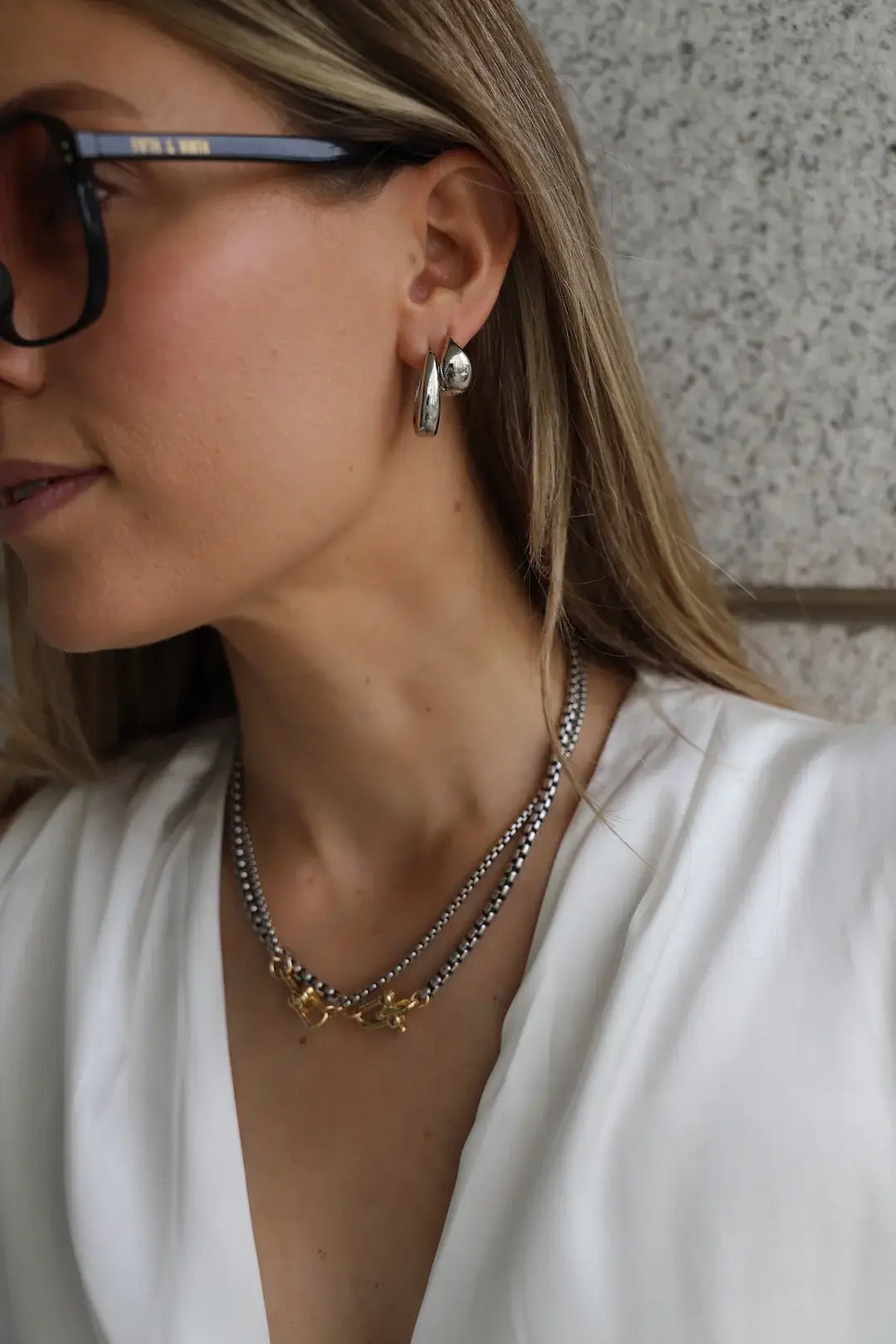 Mixed Metal Nova Box Chain Necklace