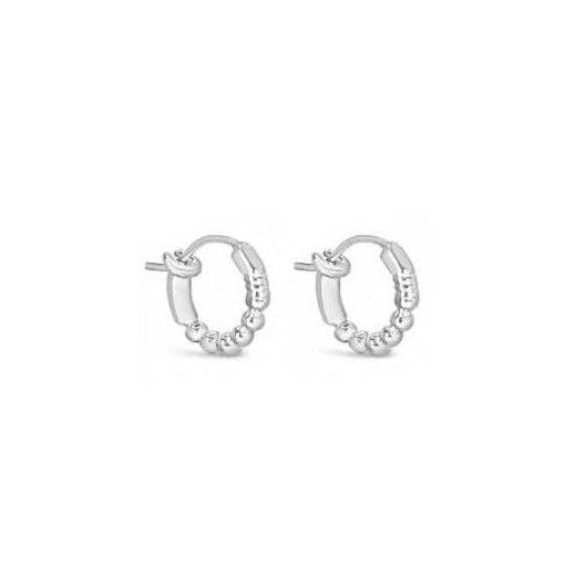 Silver hoop earrings on a white background