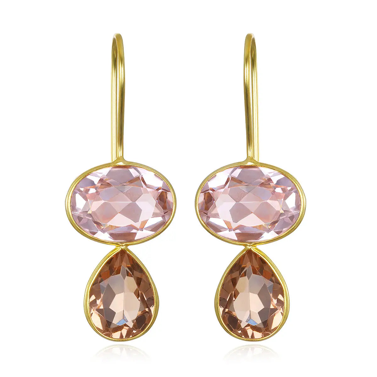 Pink Gemstone Drop Earrings