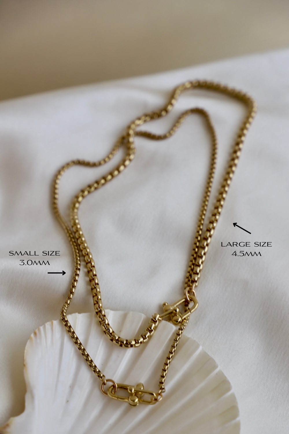 Nova Round Box Chain Necklace-Gold
