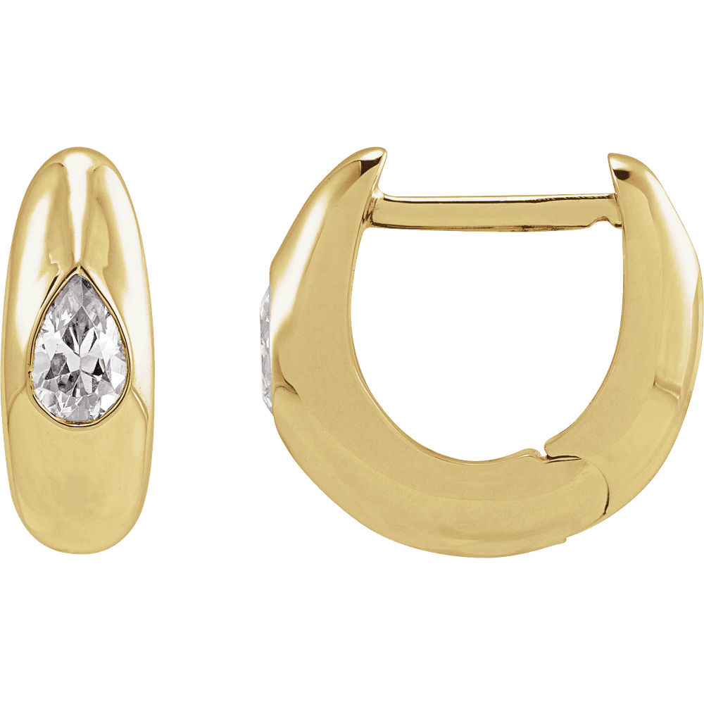 14K Cloud Diamond Huggies