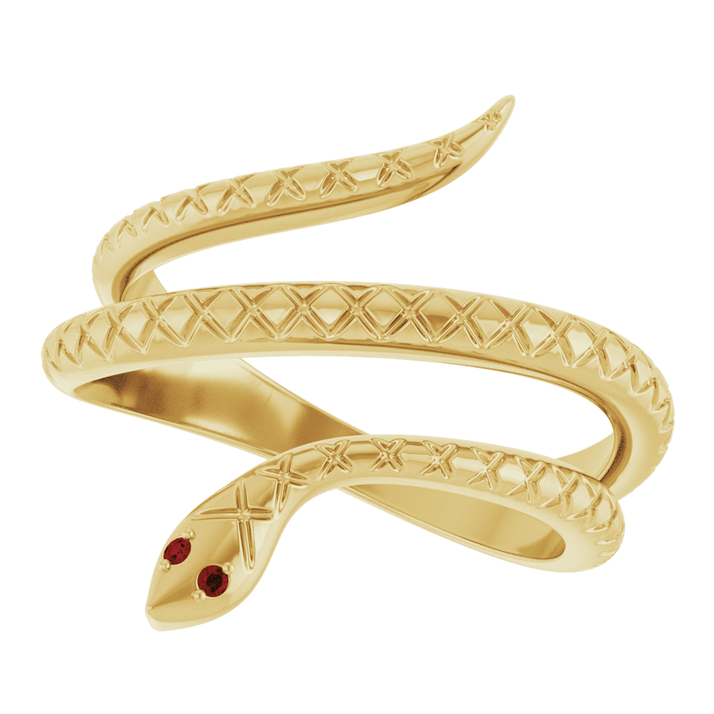 Mozambique Garnet Snake Ring