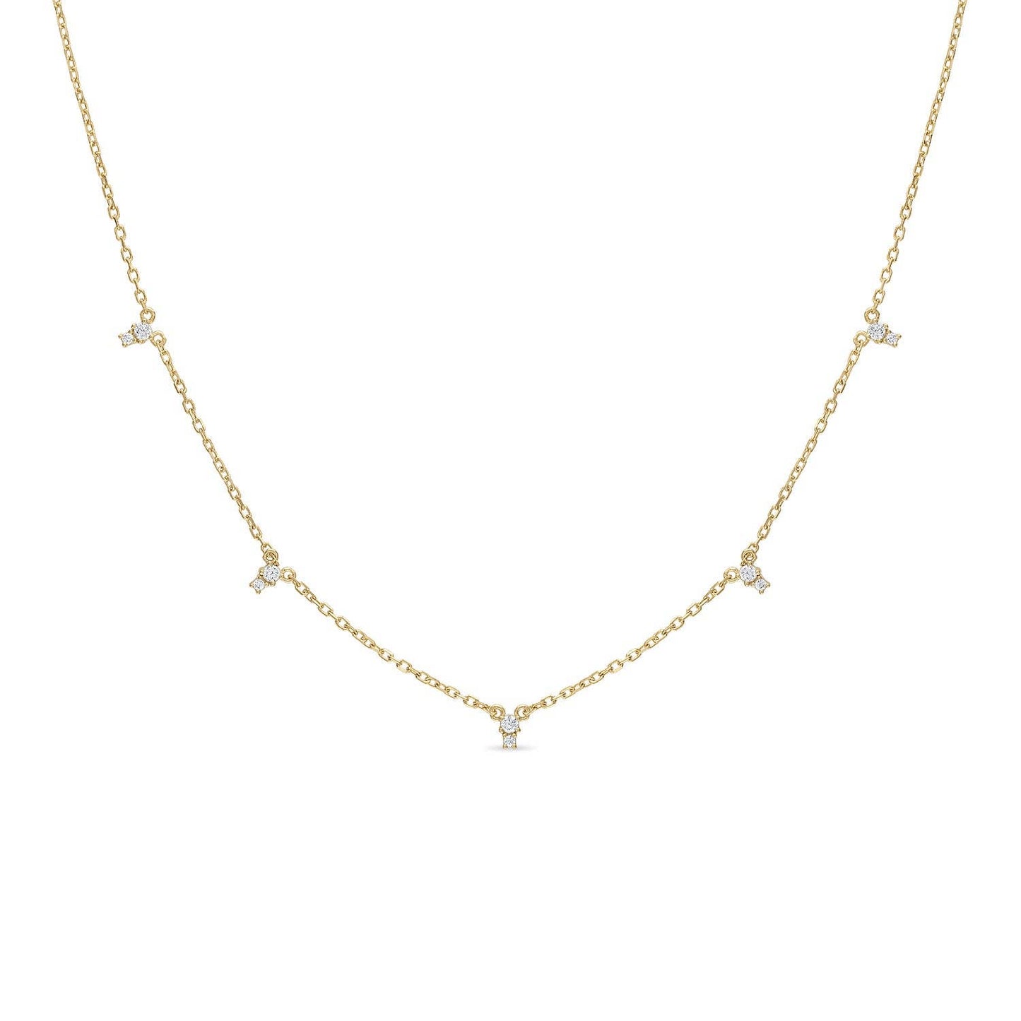 Vermeil CZ Stone Layering Dangle Necklace