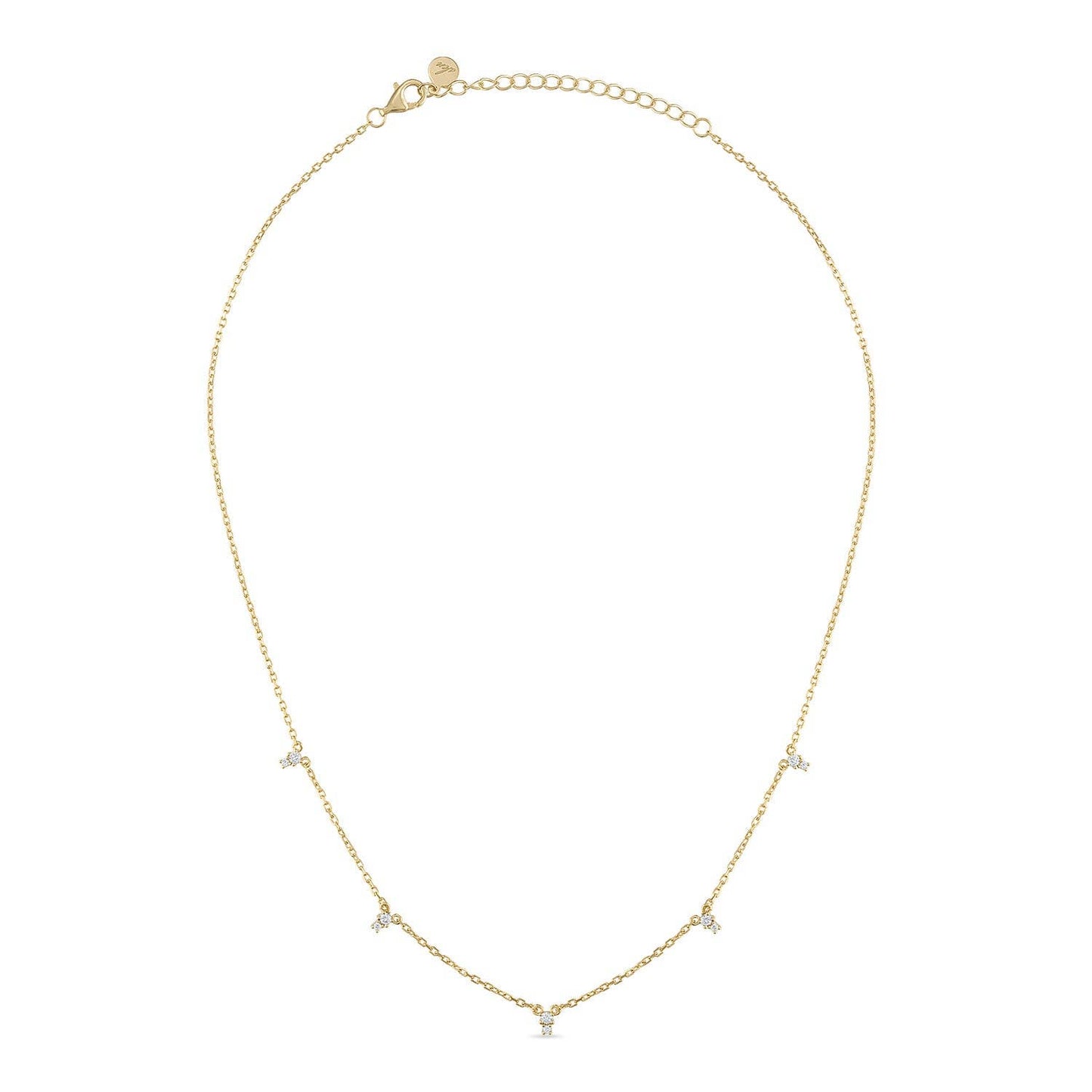 Vermeil CZ Stone Layering Dangle Necklace