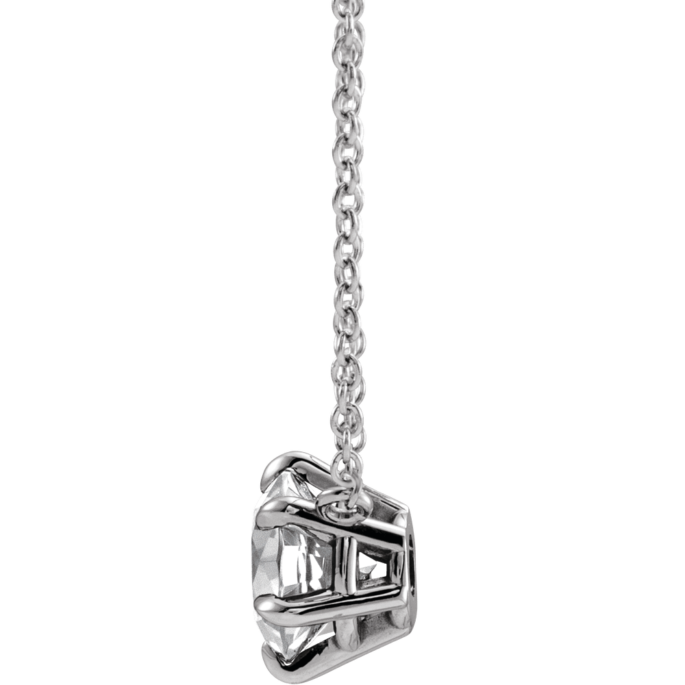 Six Prong White Gold Solitaire Necklace