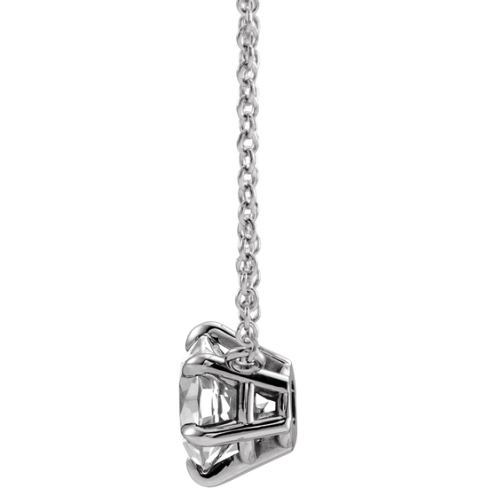 Six Prong White Gold Solitaire Necklace