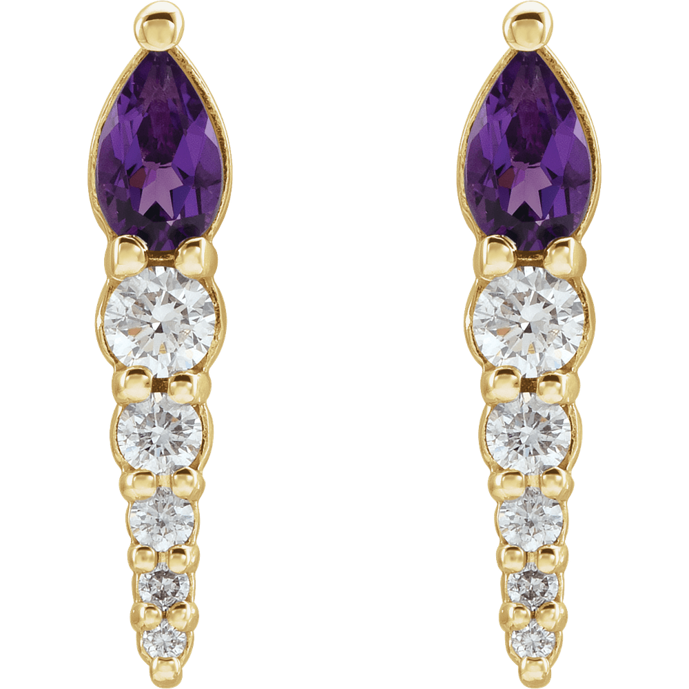 Amethyst Spike Earrings