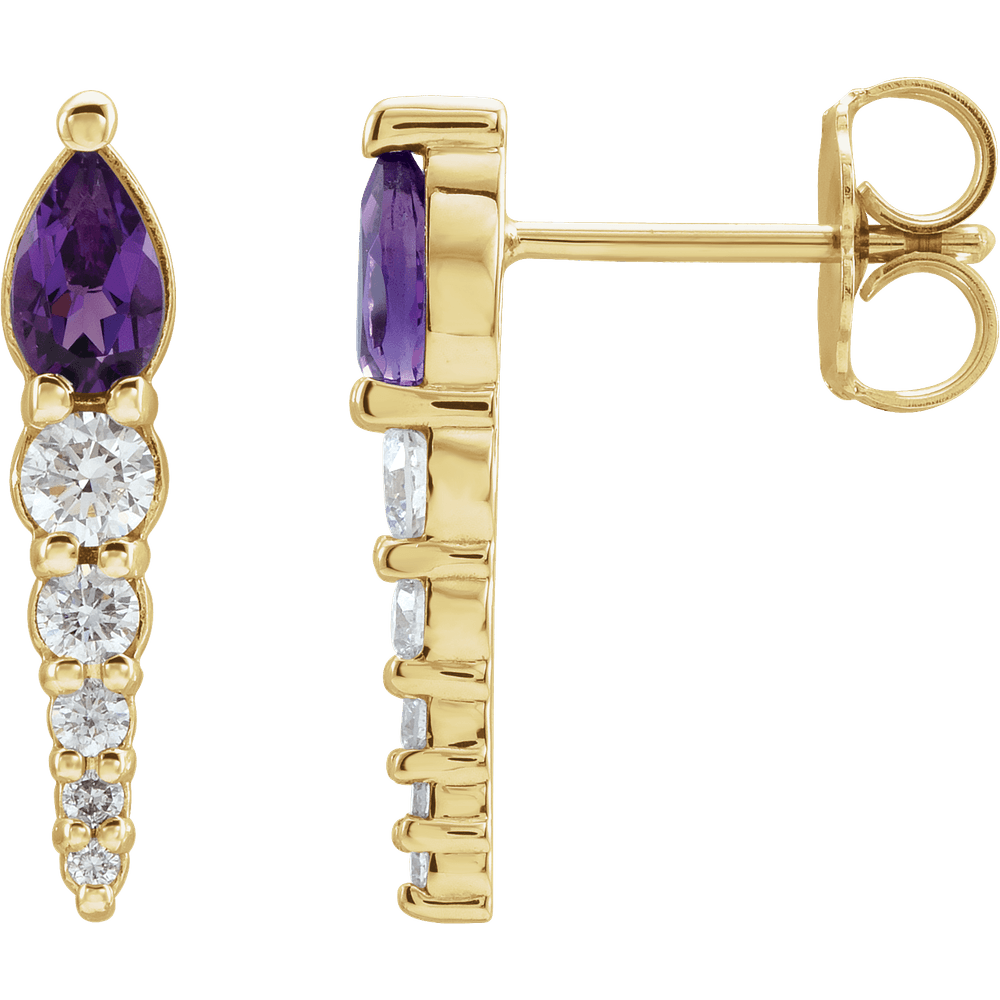 Amethyst Spike Earrings