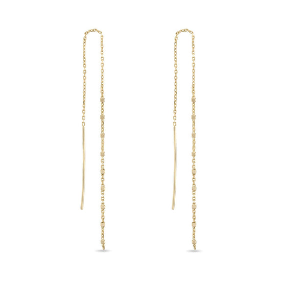 Vermeil Mini Disco Bead Chain Drop Threaders