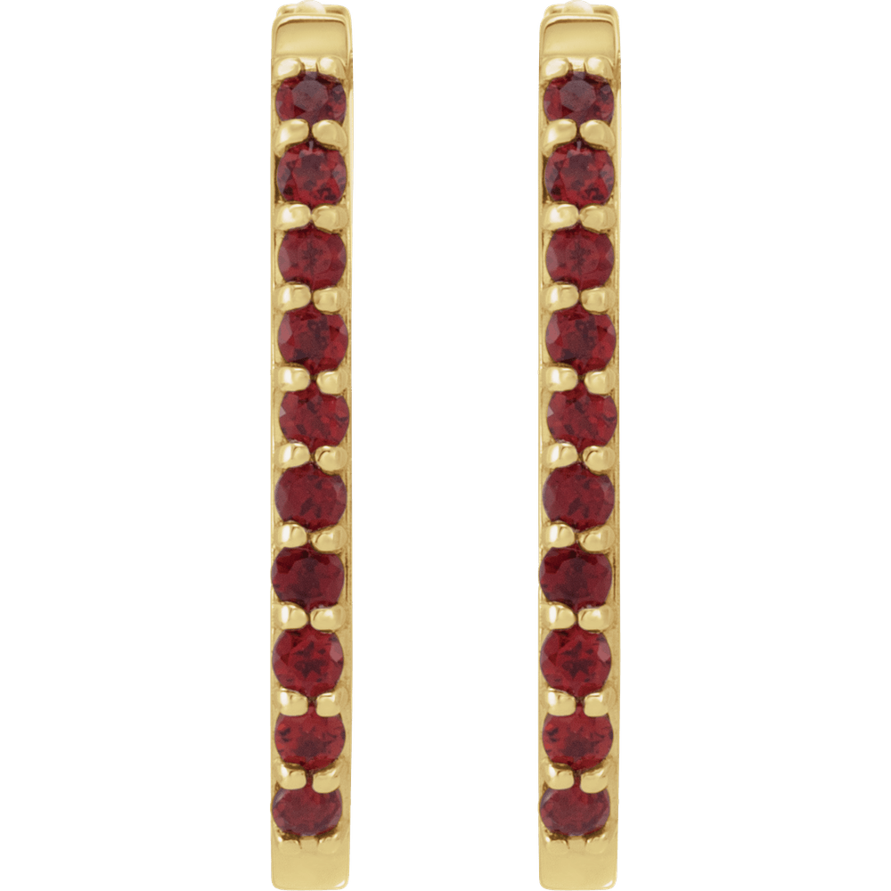 Mozambique Garnet Hoop Earrings