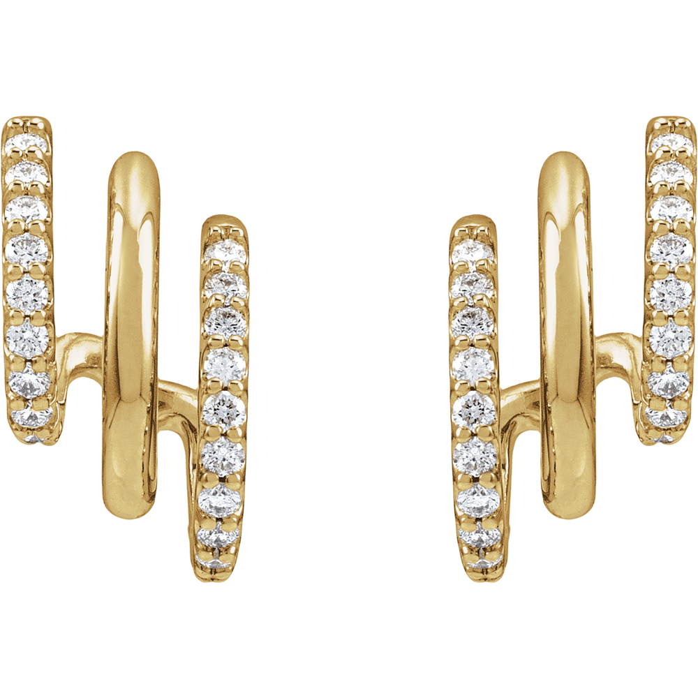 Diamond J Hoop Earrings