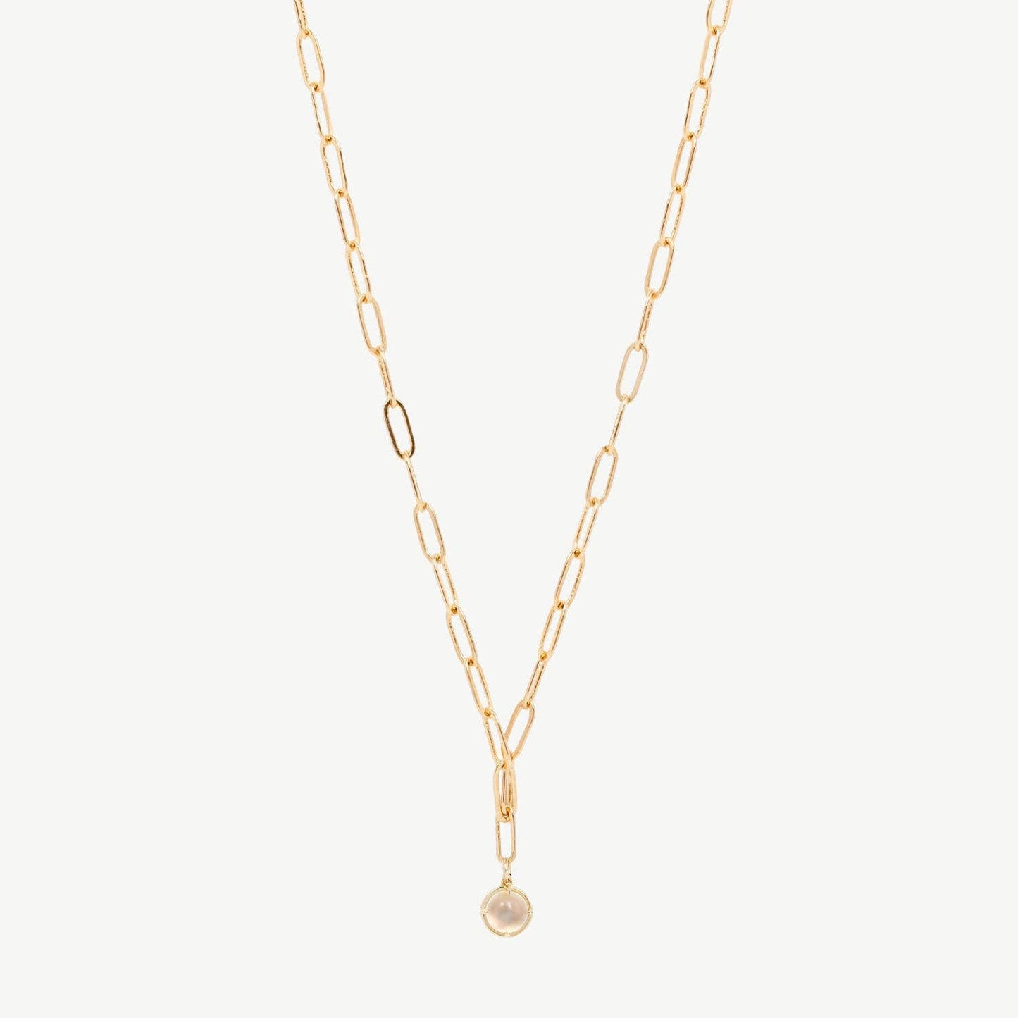 Fortune Teller Necklace in White Moonstone/Gold