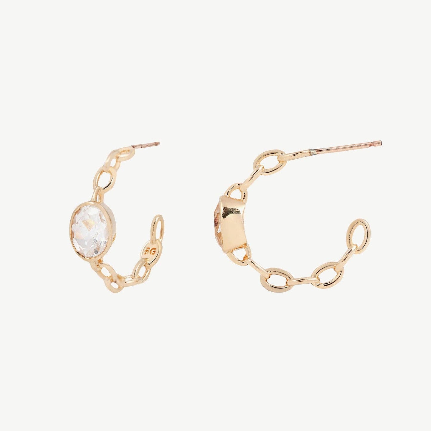 Cable Hoops in Topaz/Gold