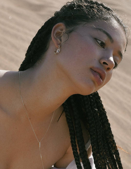 Cable Hoops in Topaz/Gold