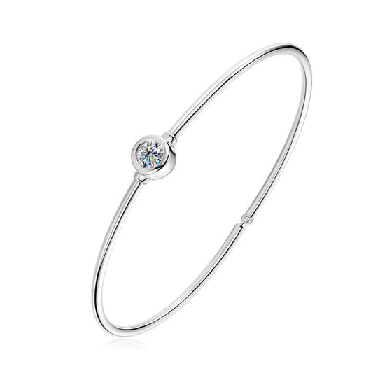 Moissanite Solitaire Bangle