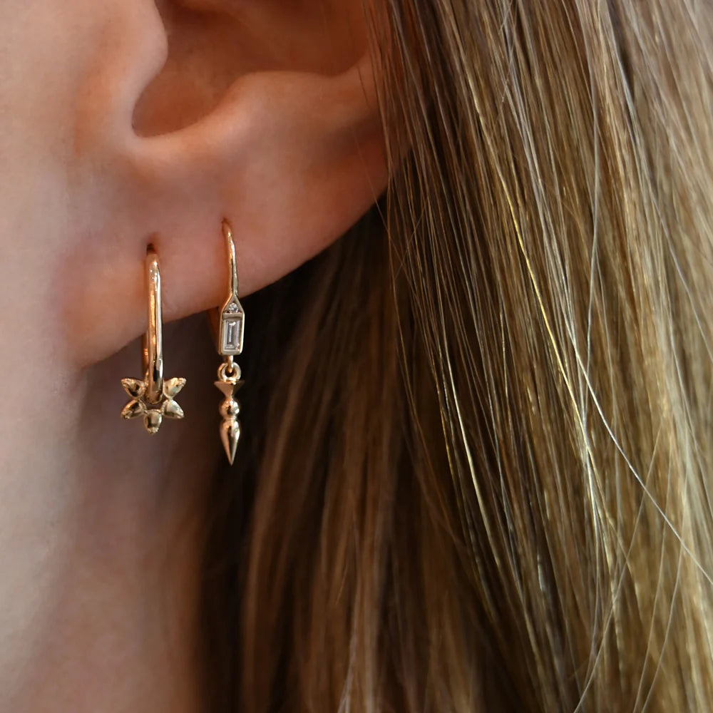 Diamond Honey Hook Earring