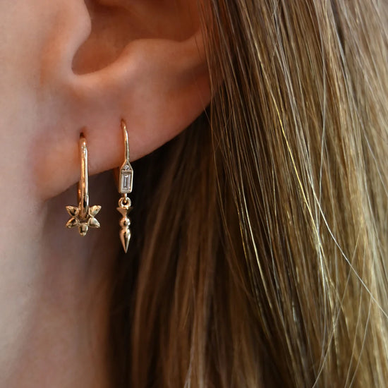 Diamond Honey Hook Earring