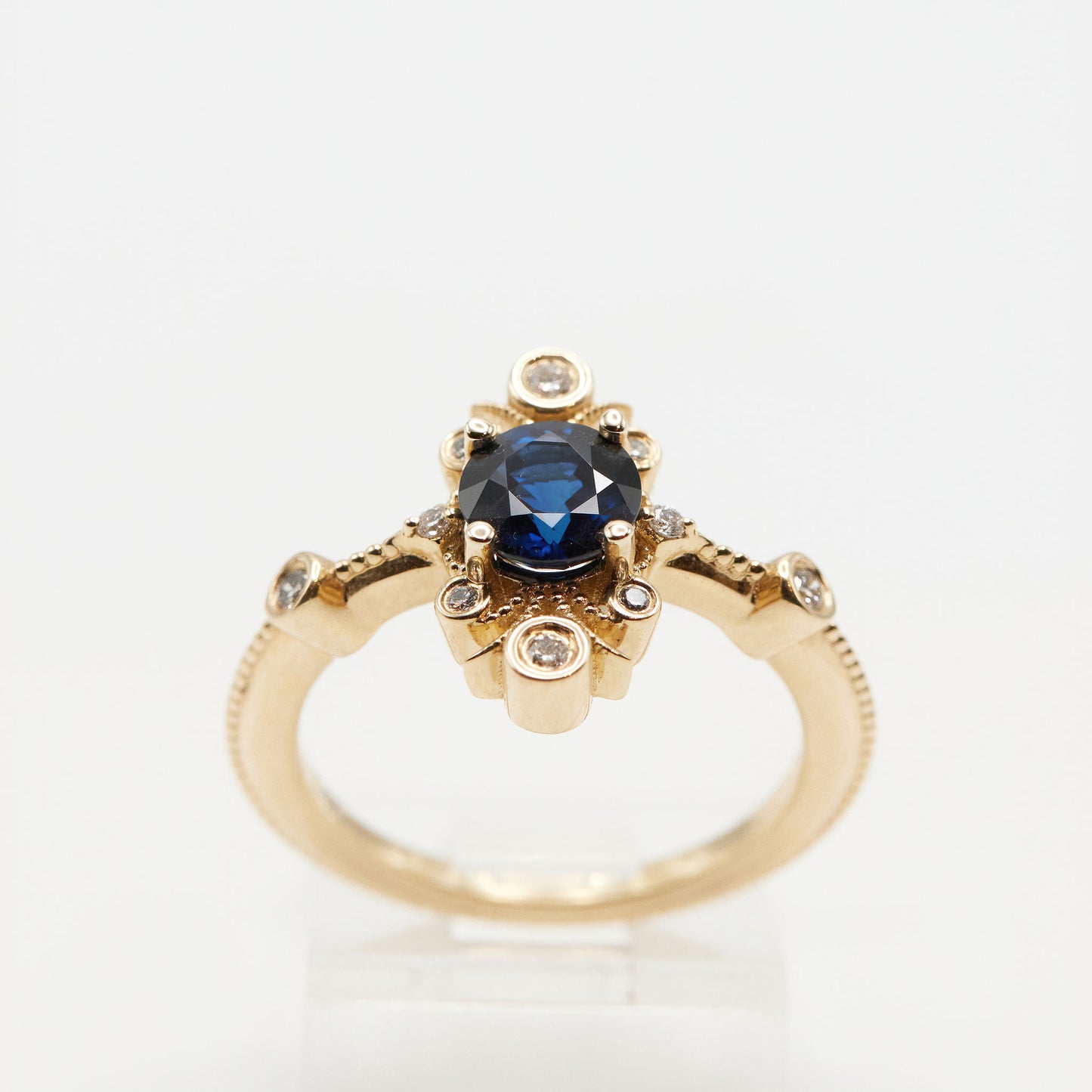 Sophia Ring - Blue Sapphire + 14K Yellow Gold