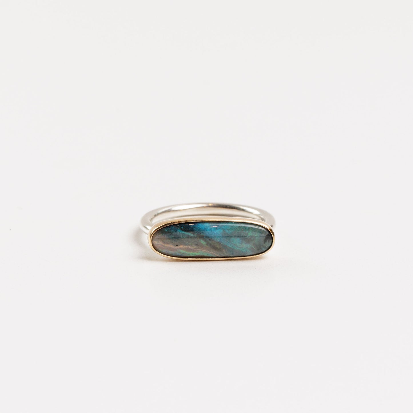 Blue Opal Bar Ring