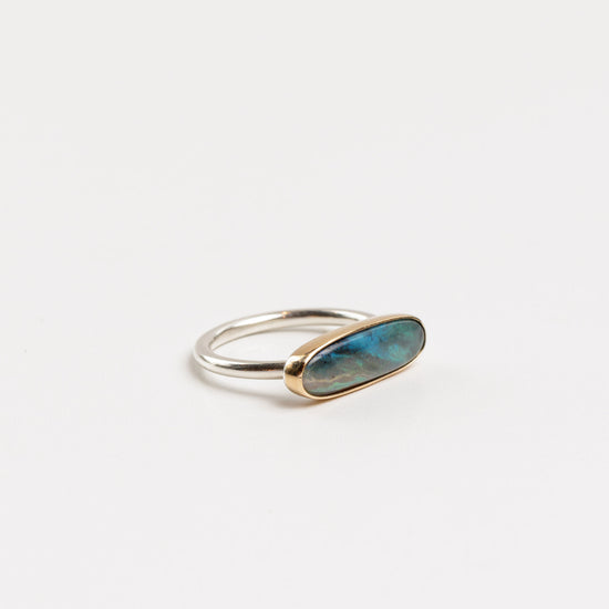 Blue Opal Bar Ring