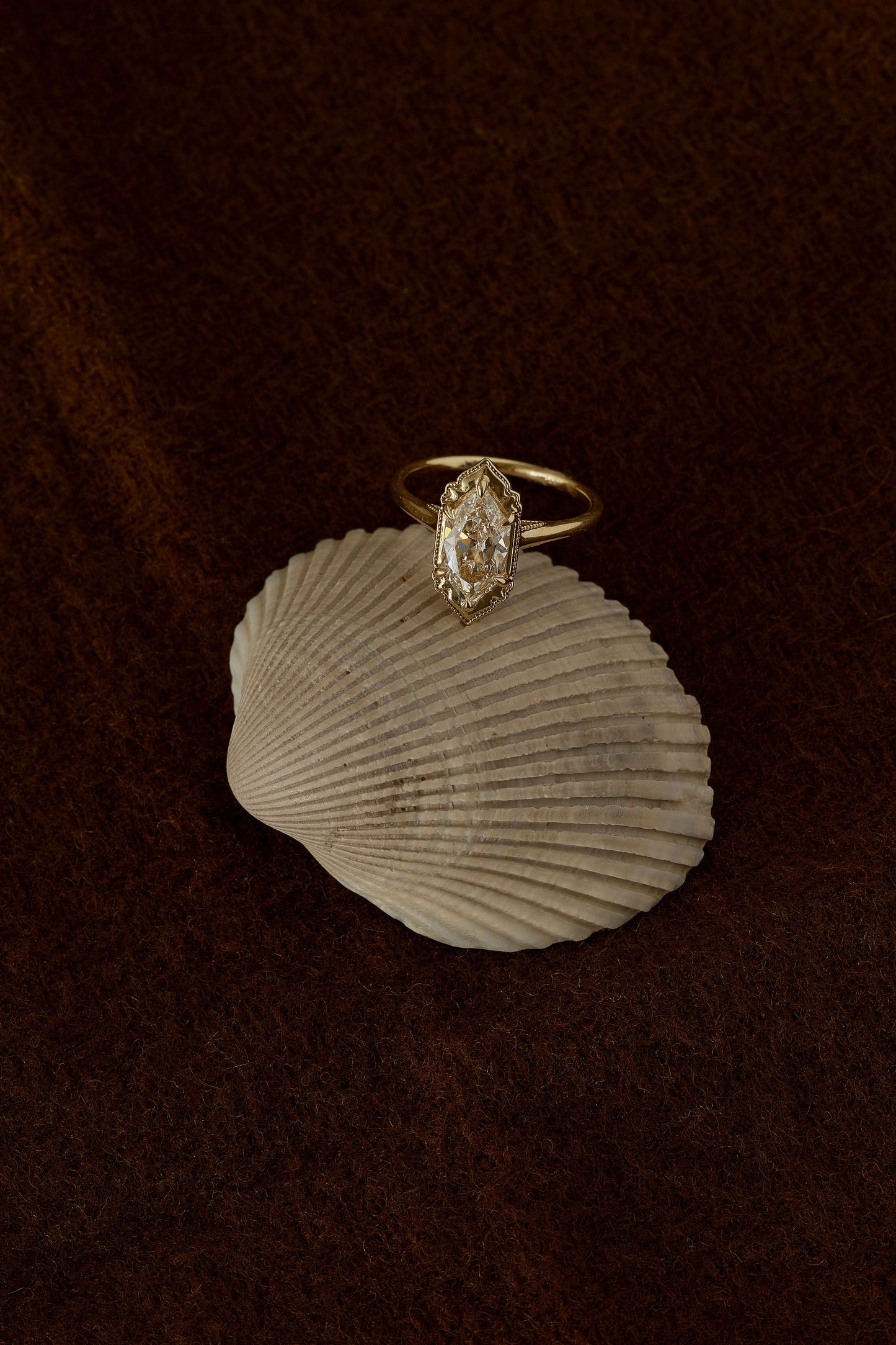 Golden Hour Hexagon Diamond Ring