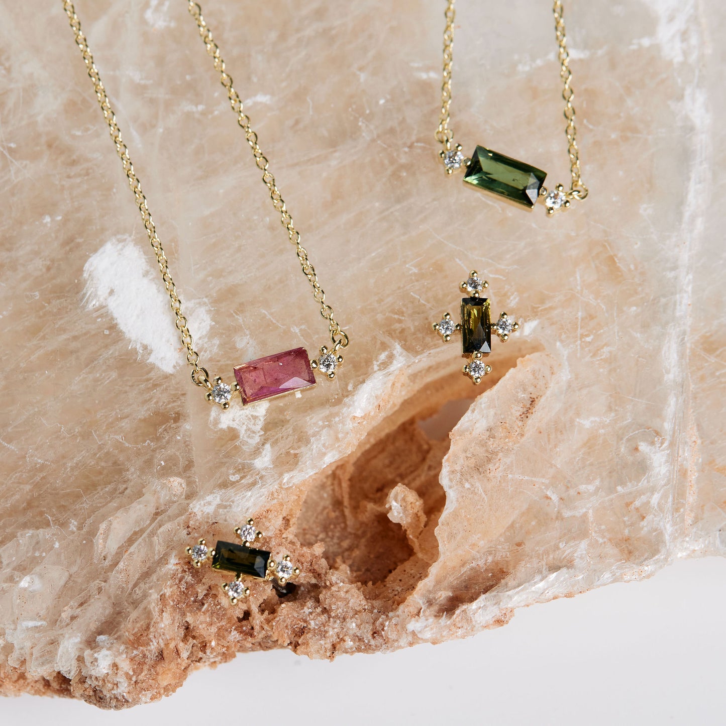 Load image into Gallery viewer, Jane necklaces grouped with matching earrings
