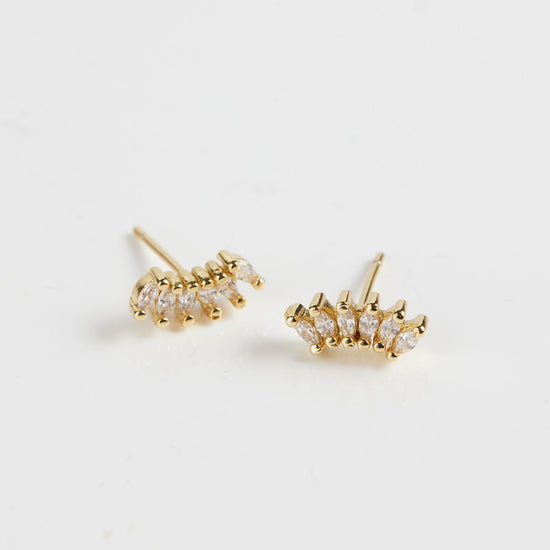Load image into Gallery viewer, Marquise studs on white background
