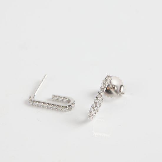 Diamond Paperclip Earrings