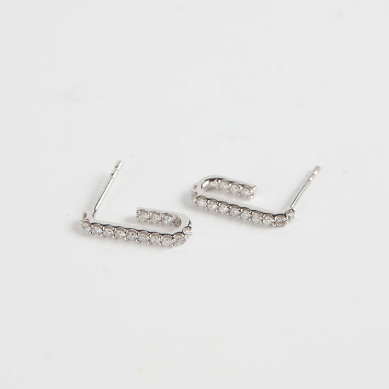 Load image into Gallery viewer, Diamond Paperclip Earrings
